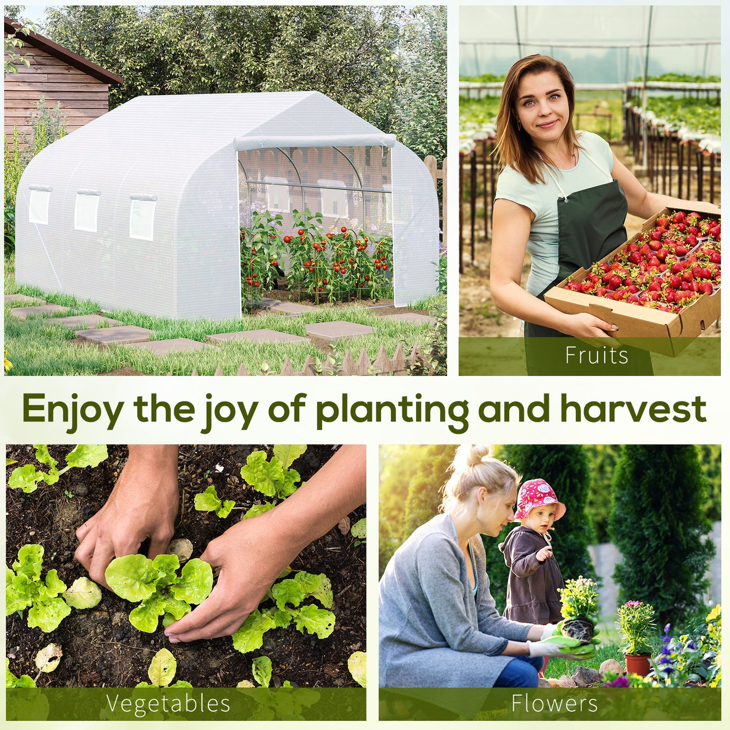 Portable Walk-In Tunnel Greenhouse Garden Warm House