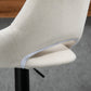 Bar Stools Set of 2, Swivel Counter Height Barstools with Adjustable Height, Linen Upholstered Bar Chairs with Round Metal Base and Footrest, Cream