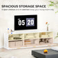 TV Stand with Storage, Modern Entertainment Center with 3 Cabinets and 3 Open Shelves, for TVs up to 85", White