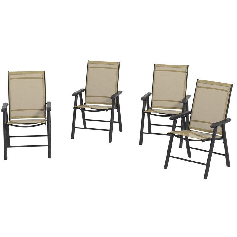 4-Piece Folding Chair Set with Armrests