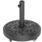 Black Resin Round Umbrella Base, 46 lbs with Wheels