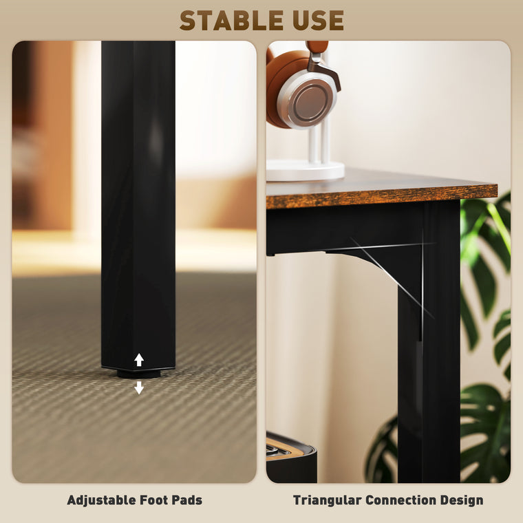 79" Computer Desk with Metal Legs - Rustic Brown