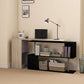 55" Corner Computer Desk, 360° Rotating L-Shaped Desk, Home Office Workstation with 3-Tier Shelves