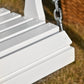 2 Seater Porch Swing Wooden Patio Swing Chair Seat with Cup Holder and Chains Outdoor Swing Bench for Garden Yard, White