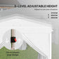 10' x 10' Pop-Up Canopy Tent with Sidewalls, Height-Adjustable, Carry Bag Included, for Outdoor, Garden, Patio, White