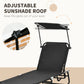 2 Piece Folding Outdoor Chaise Lounges, Pool Tanning Chairs with Reclining Back, Sunshade for Beach, Patio, Dark Grey