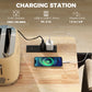 Kitchen Island on Wheels with Wood Drop Leaf, Charging Station, Rolling Kitchen Cart with Adjustable Shelf, Black