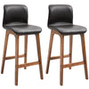 Counter Height PU Leather Bar Stools Set of 2 - Dark Brown