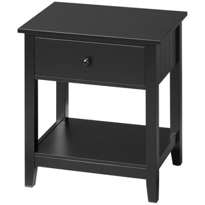 Nightstand with Drawer and Storage Shelf