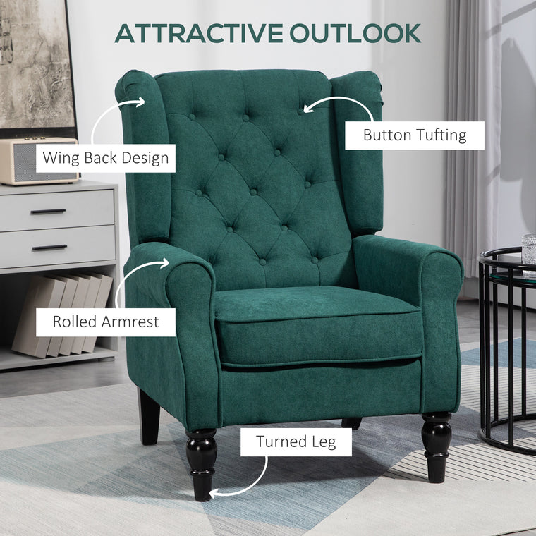 Button Tufted Wingback Accent Chair