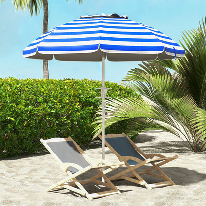 5.7' Portable Beach Umbrella with Tilt & Cup Holders