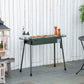Portable BBQ Grill, Charcoal Grill with Side Seasoning Baskets, Hooks and Nets for Outdoor, Picnic, Camping, Dark Green