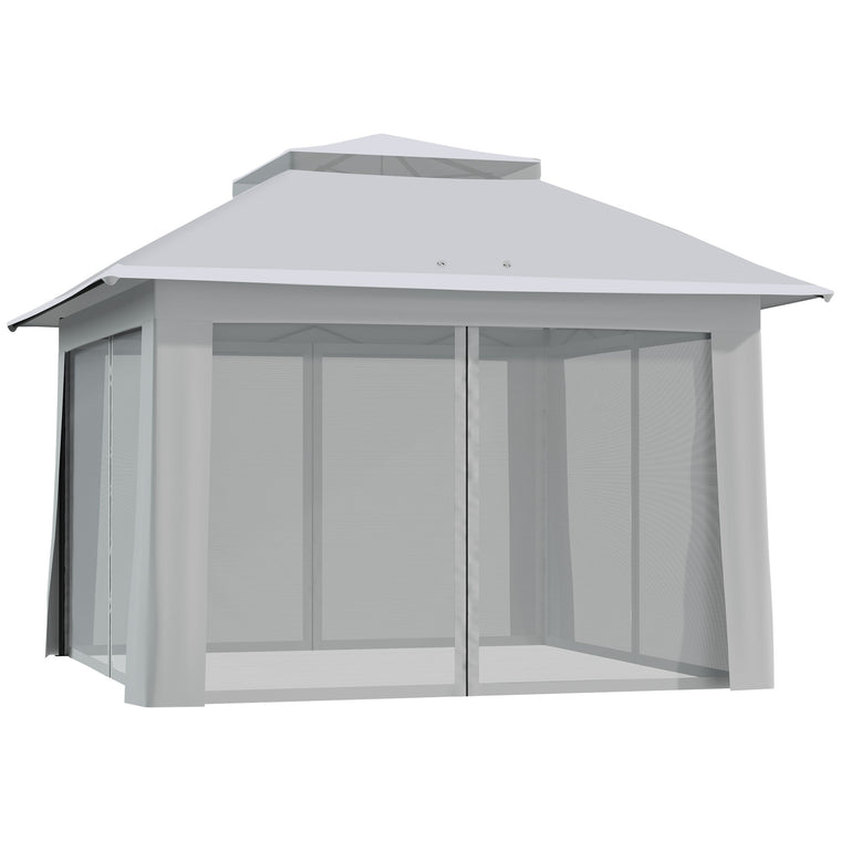 12' x 12' Light Grey Pop-Up Gazebo with Steel Frame