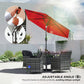 Wine Red Patio Sun Umbrella with 6 Ribs