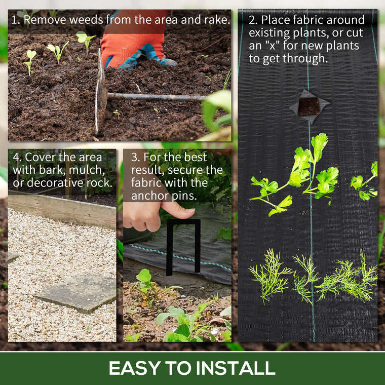 3' x 300' Heavy-Duty Landscape Fabric Weed Barrier, 2oz
