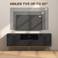 Modern TV Console for TVs up to 60 Inch, Entertainment Center with Smart RGB LED Lights and Soft Close Doors, Black