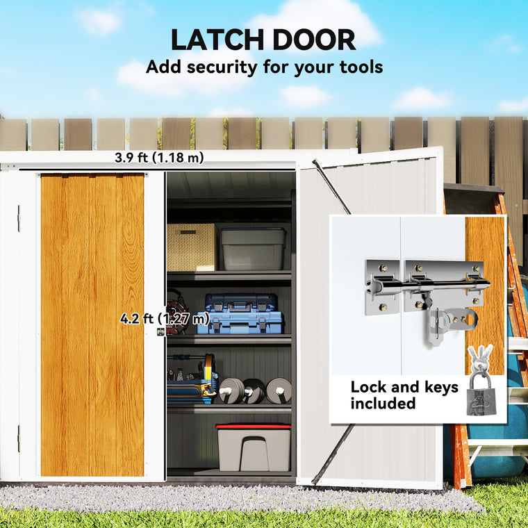 5' x 3' Metal Garden Tool Shed with Double Doors