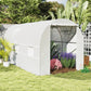 14.6x6.6x6.6ft Walk-in Tunnel Greenhouse Portable Garden Plant Growing Warm House with Door and Ventilation Window White