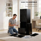 4 Drawer File Cabinet with Lock, Vertical Filing Cabinet with Adjustable Hanging Bars for A4 and Letter Size, Black