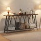 71" Console Table, Industrial 2-Tier Narrow Entryway Table with Metal Frame for Living Room, Hallway, Rustic Brown