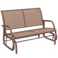 Outdoor Glider Bench, 2 Person Patio Glider Chair, Gliding Outdoor Garden Loveseat Swing Bench with Breathable Mesh Fabric, Steel Frame for Backyard, Porch, Coffee Brown