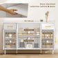 55" Buffet Cabinet with Soft-Close Doors, Modern Sideboard with 2 Drawers, 3 Adjustable Shelves and 4 Doors, White