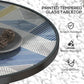 23.6" Round Patio Table, Outdoor Side Table with Glass Printed Top, Multicolour