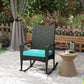 Outdoor Rocking Chair, Patio Wicker Chair Removable Cushion, High Back and Armrests for Porch Balcony, Turquoise