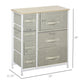 Dresser with 7 Drawers, Chest of Drawers with Metal Frame, Fabric Dresser for Living Room, Light Grey