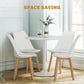 Round Dining Table Set for 4 with Pedestal Base, PU Padded Seats, for Small Space, Apartment, White