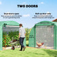 Walk-in Tunnel Greenhouse with 2 Support Rods, Mesh Door, Plant Hot House with PE Cover, 20'x10'x7', Green
