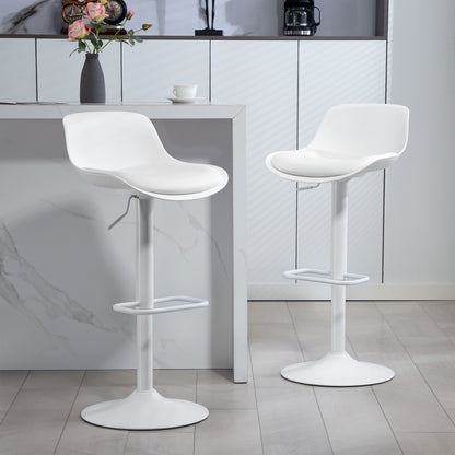 Set of 2 Swivel Bar Stools, Adjustable Height