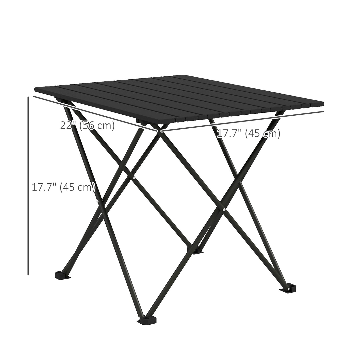 Folding Camping Table, Outdoor Portable Picnic Table with Carry Bag, Foldable Table for Camping, Picnic, Hiking, Black