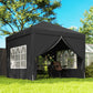 10'x10' Outdoor Pop Up Party Tent Wedding Gazebo Canopy with Carrying Bag (Black)