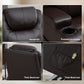 Power Lift Recliner Chair for Elderly, PU Leather Lift Chair with Thick and High Back, Footrest, Remote, Side Pockets, Cup Holders, Reclining Sofa for Living Room, Brown