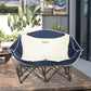 Portable Camp Chair, Double Camping Chair with Cup Holders and Carry Bag, Support 551 lbs, Navy Blue
