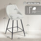 26" Counter Height Barstools Set of 2, Upholstered Swivel Bar Stools with Backrests and Armrests, Cream White