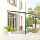 10'x10' Outdoor Pergola Gazebo with Retractable Canopy & Metal Frame & PA Coated Sun Shelter Door Porch Cover, Cream White