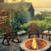 Dark Carbonized Wooden Adirondack Rocker with High Back