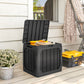 32 Gallon Deck Box, Resin Outdoor Storage Box with Handles, Waterproof and UV Resistant Storage Container