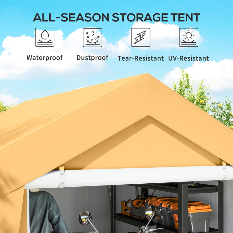 Outdoor Storage Shed Portable Garage with Roll-Up Door