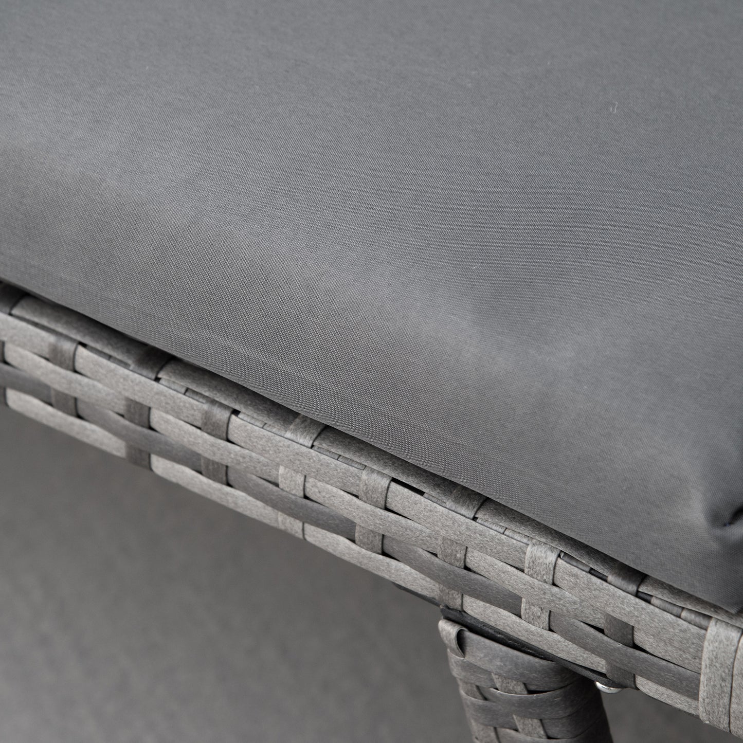 Convertible Wicker Loveseat Grey Patio Chaise Lounge