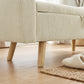 Storage Ottoman, 59" Corduroy End of Bed Storage Bench for King Size Bed with Wooden Legs and Rolled Arms, Beige