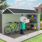 Metal Garden Storage Shed, Outdoor Tool Storage House with Lockable Door, Vents, Sloped Roof, Light Grey