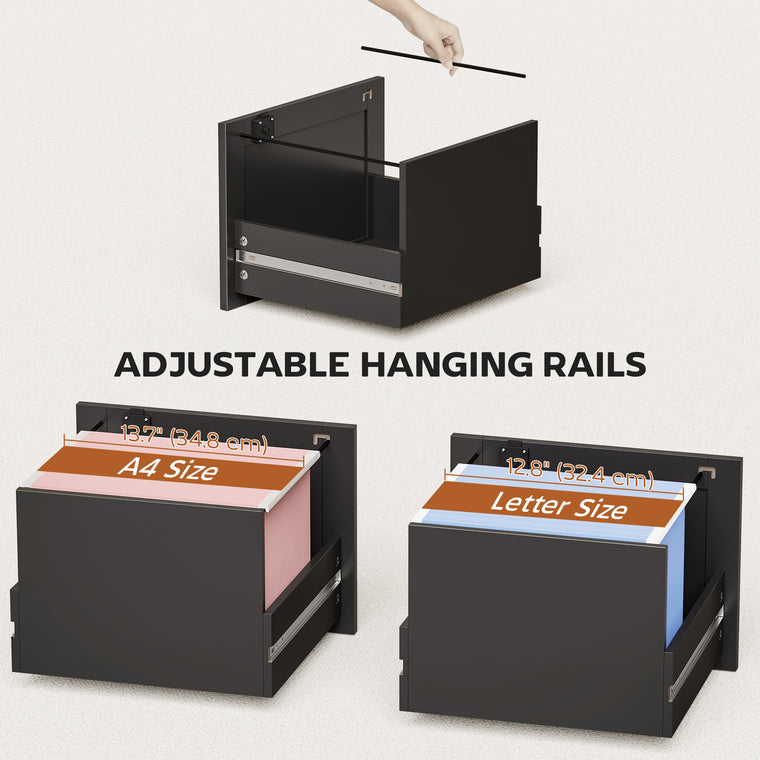 3-Drawer Vertical Filing Cabinet with Lock
