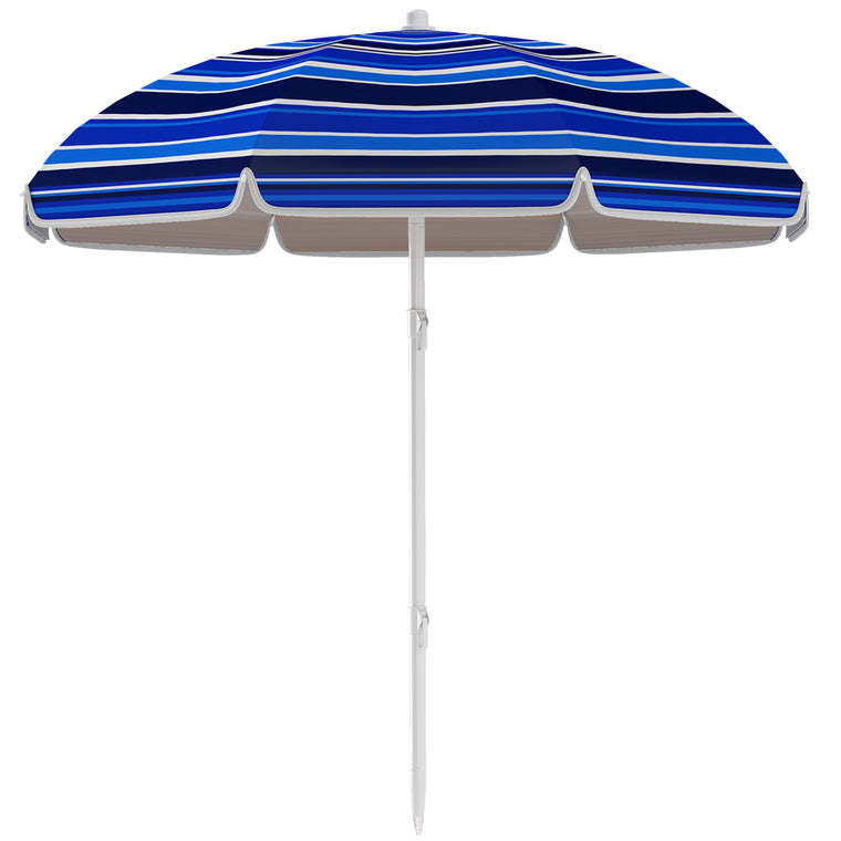 70.9" Multicolor Portable Beach Umbrella with UV50+ Ruffle & Tilt