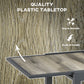 Extendable Dining Table, Rectangular Patio Outdoor Table with Aluminum Frame and Plastic Board Tabletop for Lawn, Grey