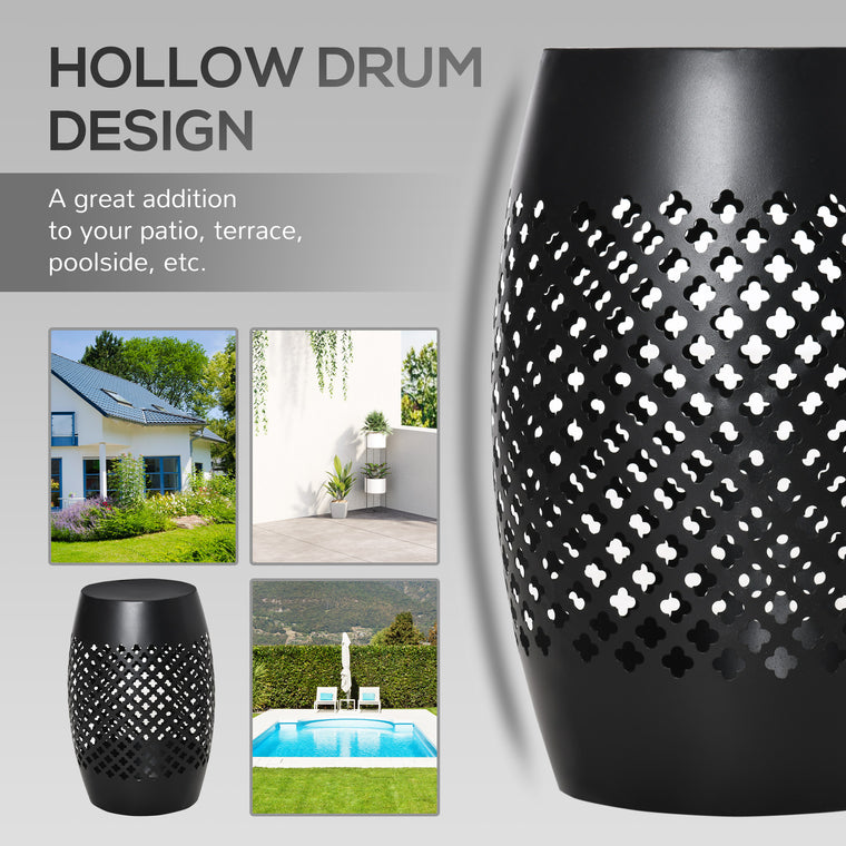 12" Steel Round Drum End Table