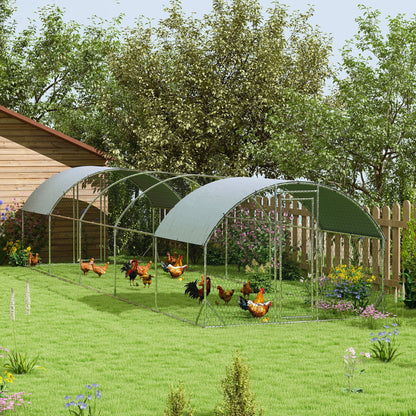 Galvanized Metal Walk-In Chicken Coop with Cover