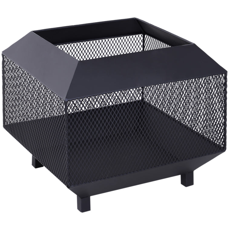 17" Portable Wood-Burning Fire Pit with Poker